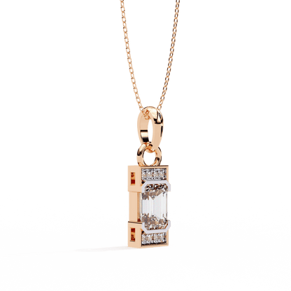 1.02 Emerald Soliatire and Round Pendant