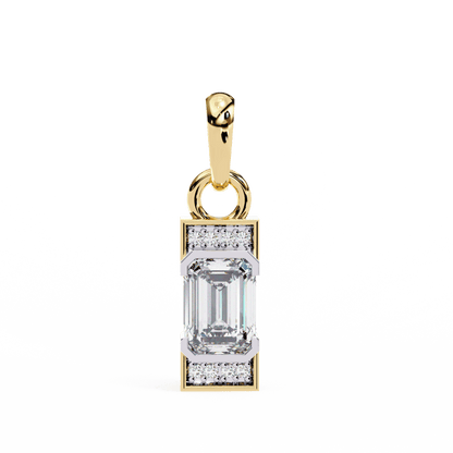 1.02 Emerald Soliatire and Round Pendant