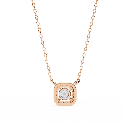 Radial Squared Round Solitaire Pendant