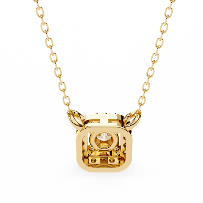 Radial Squared Round Solitaire Pendant