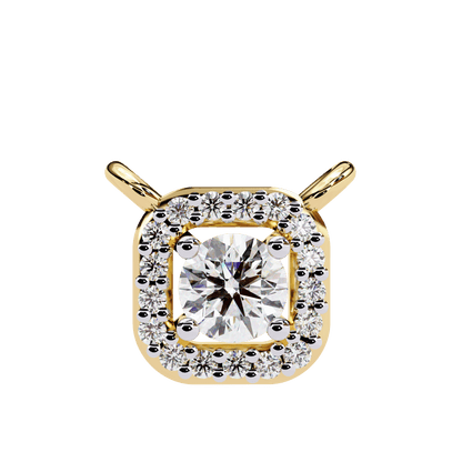 Radial Squared Round Solitaire Pendant