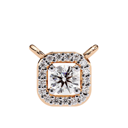 Radial Squared Round Solitaire Pendant