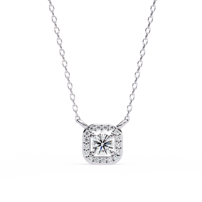 Radial Squared Round Solitaire Pendant