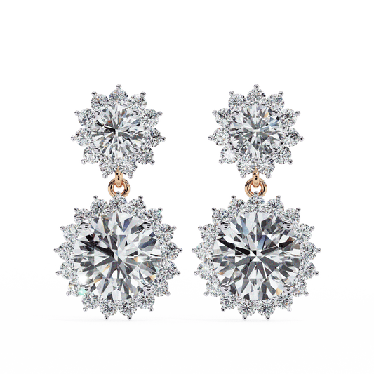 Sun n Star Round Solitaire Earrings