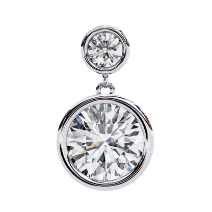 Twin Cased Round Solitaire Earrings