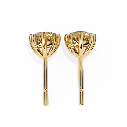 5 Carat each 8 Prong Round Solitaire Earrings