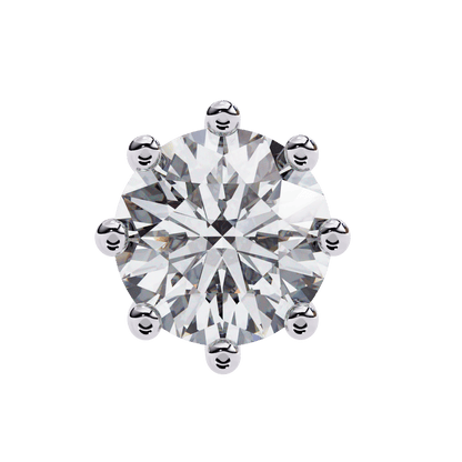 5 Carat each 8 Prong Round Solitaire Earrings