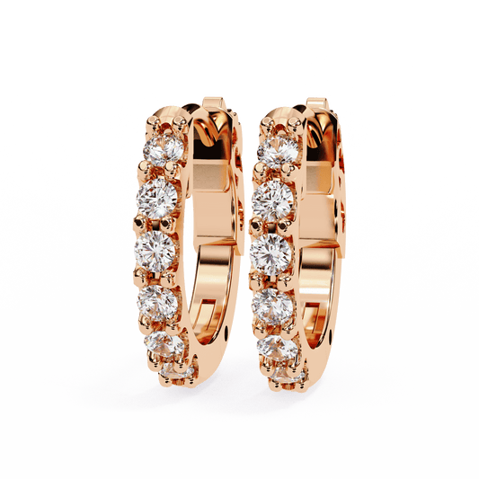 Diamond Hoops Earrings