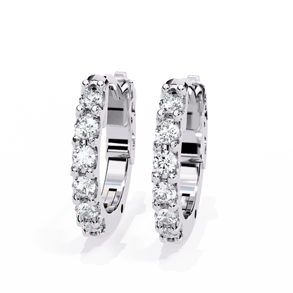 Diamond Hoops Earrings