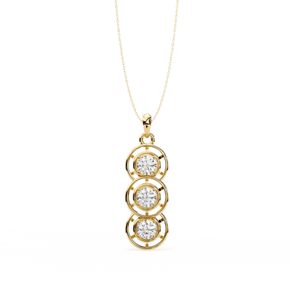 Classy 1.01 Round Stacked Soliatire Pendant