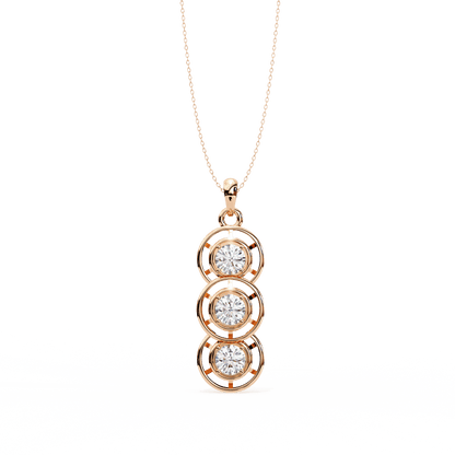 Classy 1.01 Round Stacked Soliatire Pendant