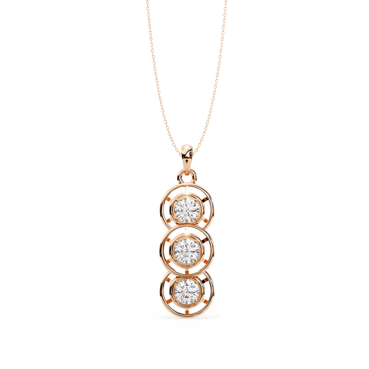 Classy 1.01 Round Stacked Soliatire Pendant