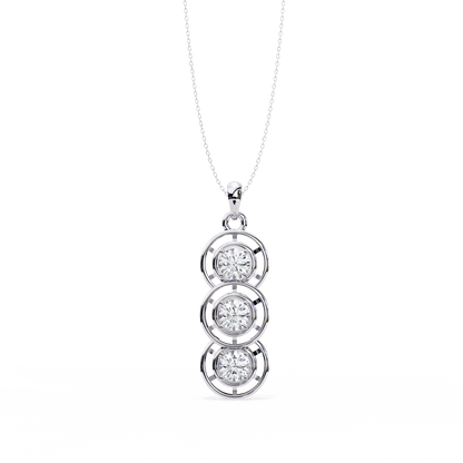 Classy 1.01 Round Stacked Soliatire Pendant