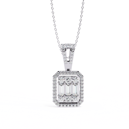 Baguette and Princess Designer Fancy Pendant