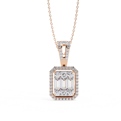 Baguette and Princess Designer Fancy Pendant