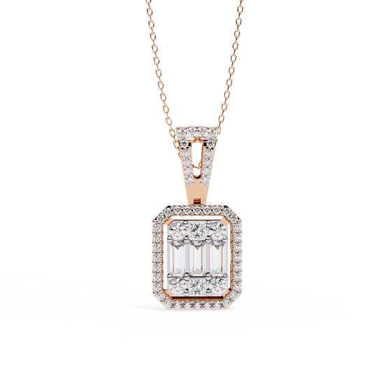 Baguette and Princess Designer Fancy Pendant