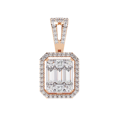 Baguette and Princess Designer Fancy Pendant