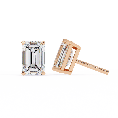 2.39 Carat Emerald Solitaire Earrings