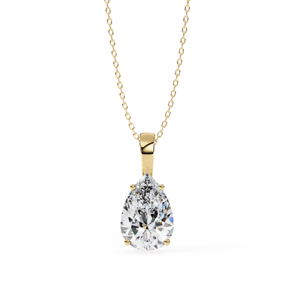 0.65 Pear Medium Solitaire Pendant