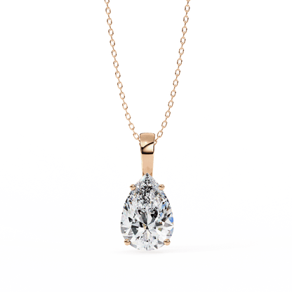 0.65 Pear Medium Solitaire Pendant