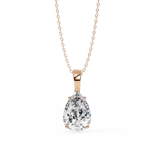 0.65 Pear Medium Solitaire Pendant