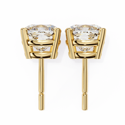 2.33 Carat Cushion Square Stud Earrings