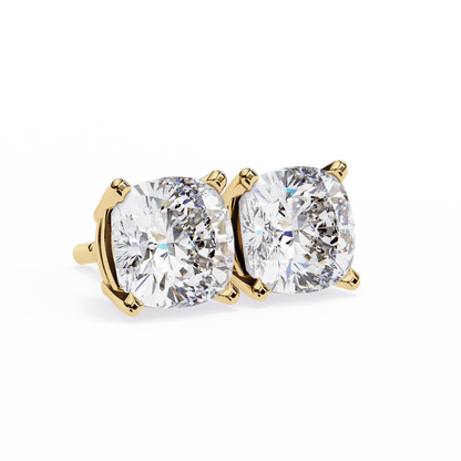 2.33 Carat Cushion Square Stud Earrings