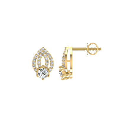 Lotus Bud Diamond Earrings