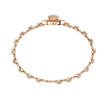 Flower and Stud Solitaire Bracelet