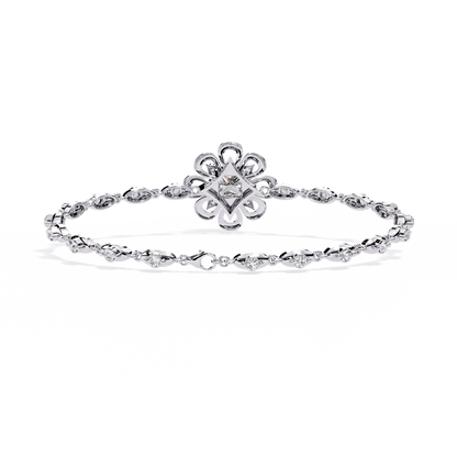 Flower and Stud Solitaire Bracelet