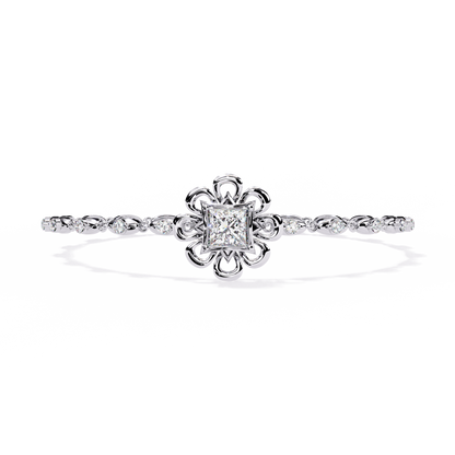 Flower and Stud Solitaire Bracelet