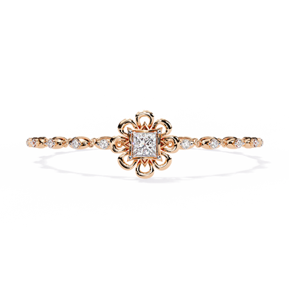Flower and Stud Solitaire Bracelet