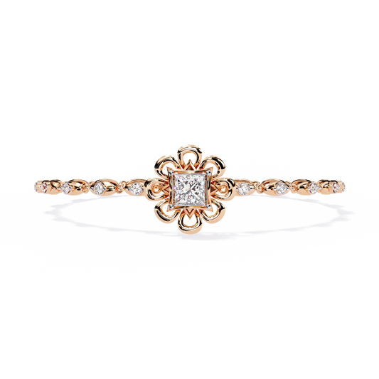 Flower and Stud Solitaire Bracelet