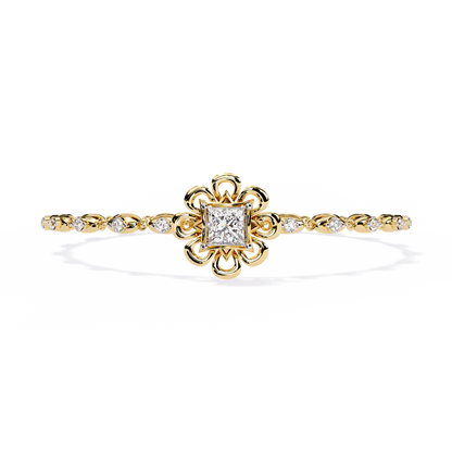 Flower and Stud Solitaire Bracelet