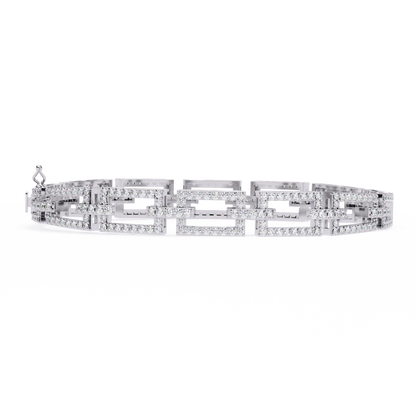 Geometric Design Diamond Bracelet