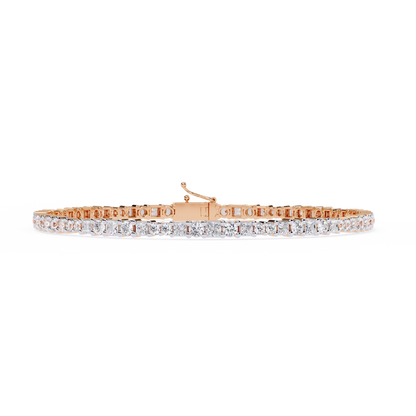 Elegant Princess Cut Diamonds Tennis Bracelet