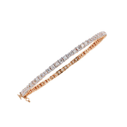 Elegant Princess Cut Diamonds Tennis Bracelet