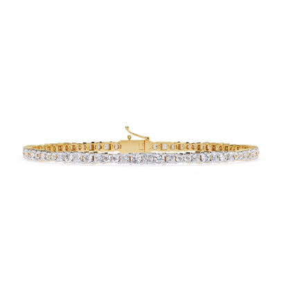 Elegant Princess Cut Diamonds Tennis Bracelet