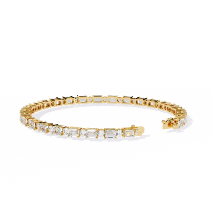 Round and Emerald Diamond Tennis Bracelet