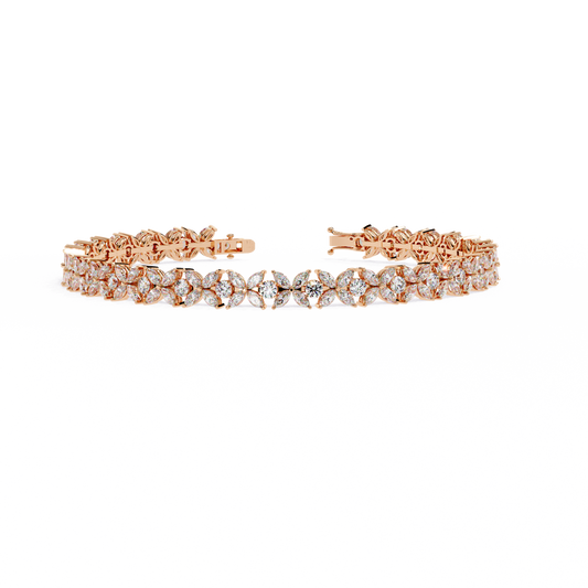 Ivory Blossom Party Wear Diamond Bracelet