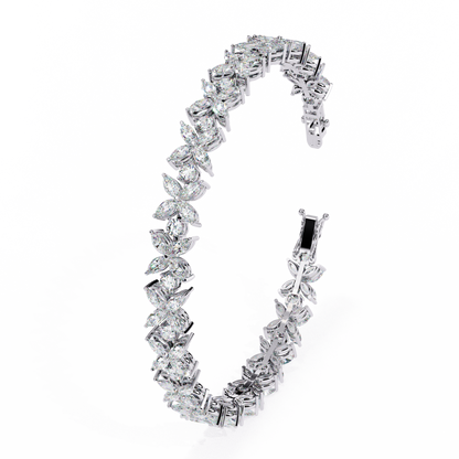 Ivory Blossom Party Wear Diamond Bracelet