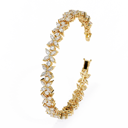 Ivory Blossom Party Wear Diamond Bracelet
