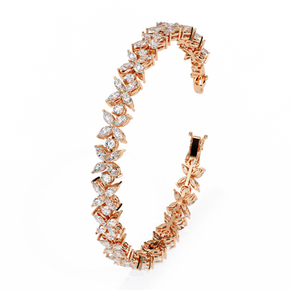 Ivory Blossom Party Wear Diamond Bracelet