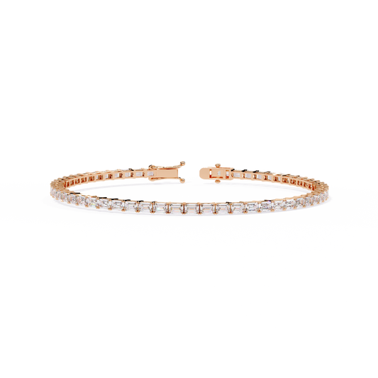 7 Pointer Emerald Cut Diamond Bracelet