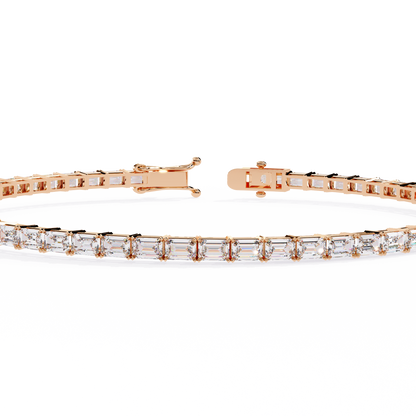7 Pointer Emerald Cut Diamond Bracelet