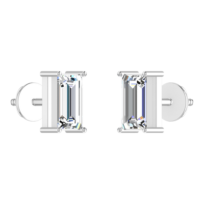 Baggit Baguette 0.5 Carat Each Solitaire Earrings