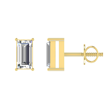 Baggit Baguette 0.5 Carat Each Solitaire Earrings