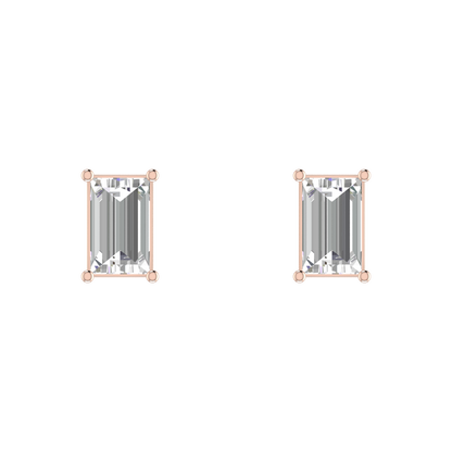 Baggit Baguette 0.5 Carat Each Solitaire Earrings