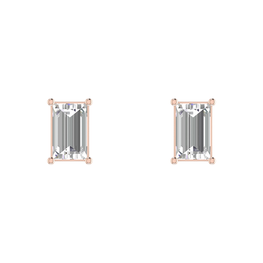 Baggit Baguette 0.5 Carat Each Solitaire Earrings