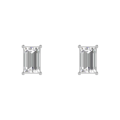 Baggit Baguette 0.5 Carat Each Solitaire Earrings